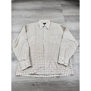 Vintage JC Penny Shirt Large Towncraft Penn Prest Button Up True Geometric 60's